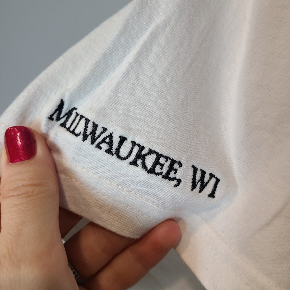 Harley Davidson Museum Milwaukee White Graphic T Shirt Embroidered Mens XL - Picture 5 of 7
